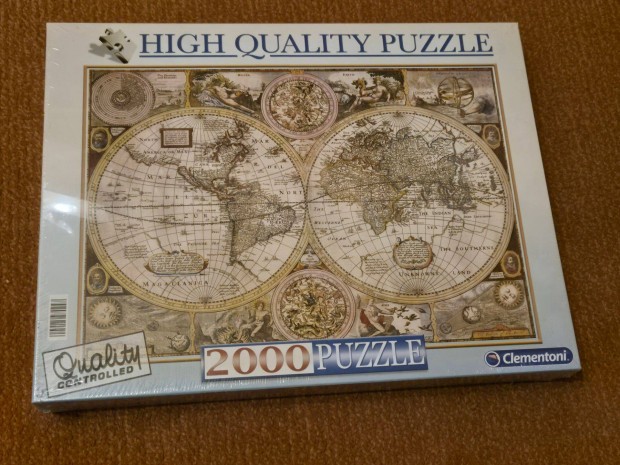 Bontatlan 2000 darabos kirakó, Clementoni antik világtérkép puzzle