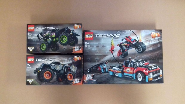 Bontatlan LEGO Technic 42106 Kaszkadr + 42118 Monster Jam + 42119 Fox