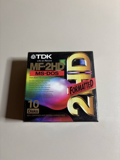 Bontatlan TDK MF-2HD 3,5" floppy lemezek (10 darab)