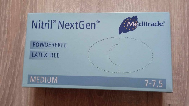 Bontatlan doboz Nitril 100 db púdermentes kesztyű 7-7,5 medium 2 doboz