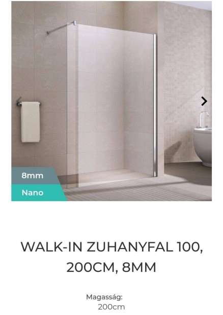 Bontatlan j Zuhany fal walk in nano 100 cm