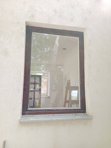 Bontott fa ablak 100x140 tokkal lemez prknnyal 3db