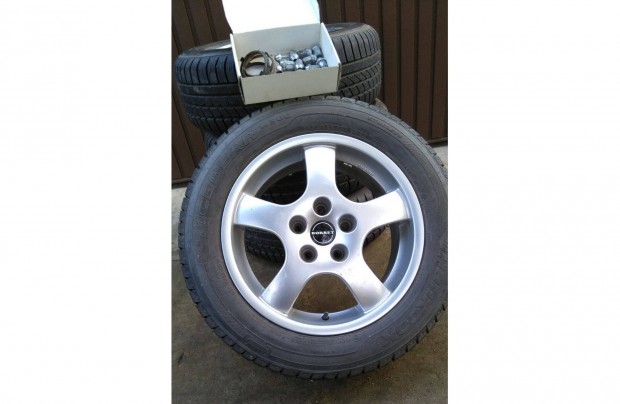 Borbet alufelni és abroncs eladó 16"x7.5" ET 35, 205/60R16 abroncs