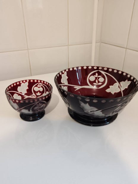 Bordó, gyönyörű, új, 7 darabos kompótos készlet eladó