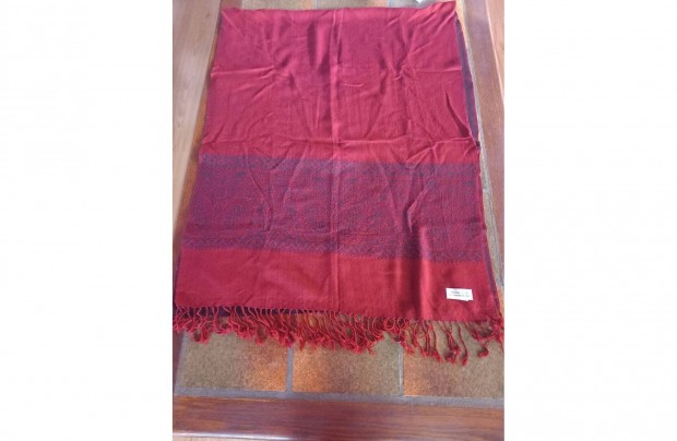 Bordó két oldalú elegáns sál /kendő 160 x 64 cm - Új