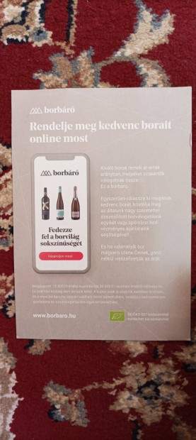 Borkupon kedvez ron elad!