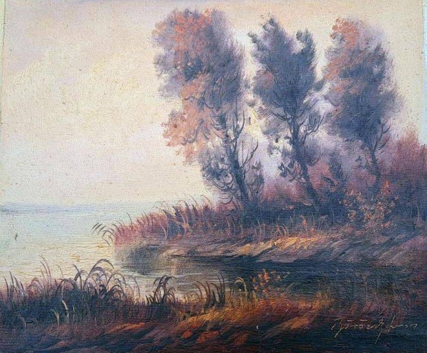 Brczky Ferenc (1921-2004): Balatonpart Olaj,vszon