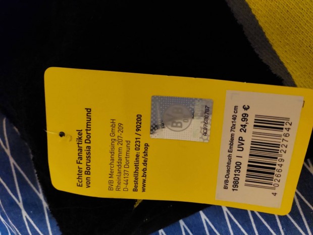 Borussia Dortmund törölköző (Uj, cimkés)