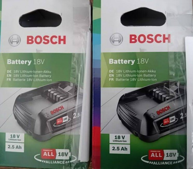 Bosch 18V 2.5Ah akkumultor -j, Garancis, Pba W-B Li-ion 1600A005B0