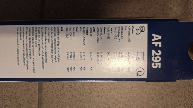 Bosch AF 295 ablaktörlö lapát
