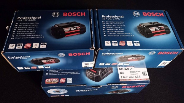 Bosch Akkumulátor szett GBA 36V / 2 x 6,0 Ah + GAL 3680 CV gyorstöltő