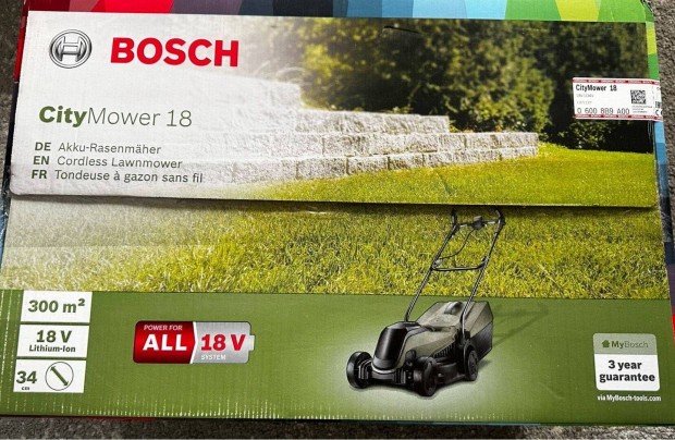 Bosch Citymower 18-300 Akkus Fnyr (1X4,0AH+Tlt) Bontatlan j