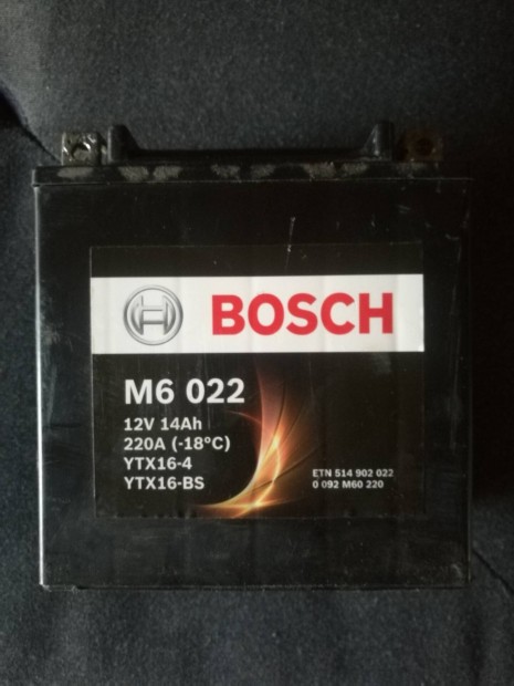 Bosch M6 022 12V14A 220Ah motor robog akkumltor elad