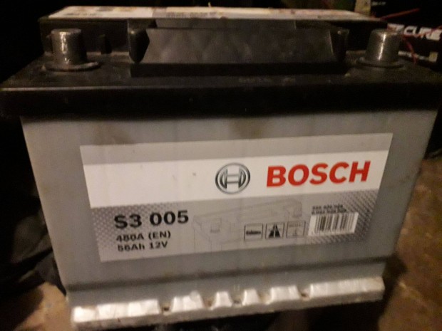 Bosch S3 12V56Ah 480A indt akku.j llapotban elad