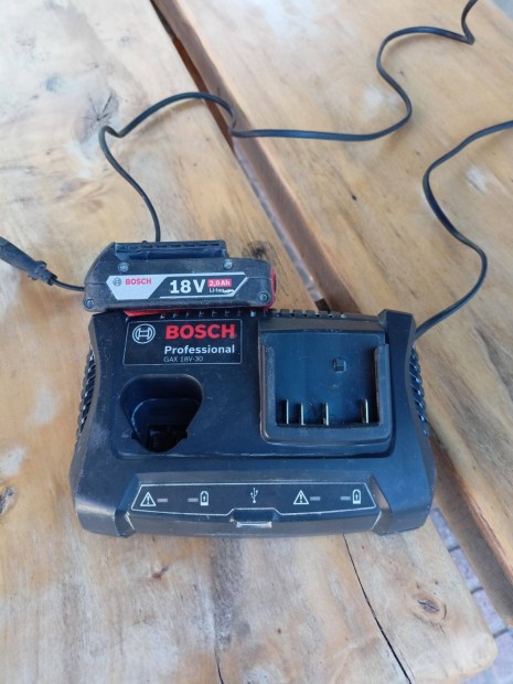 Bosch akku 18V/2A + akkutlt Gax 18V-30