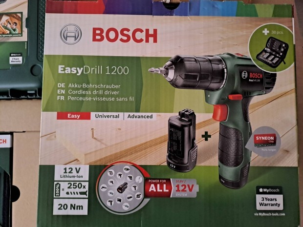 Bosch akkus csavarbehajtó, új 2 akkuval, 3 év garancia