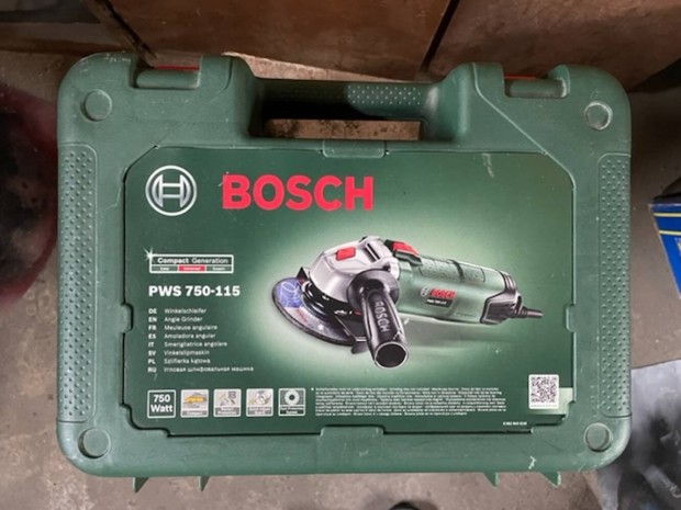 Bosch sarokcsiszol Pws 750-115 kofferben, alig hasznlt elad