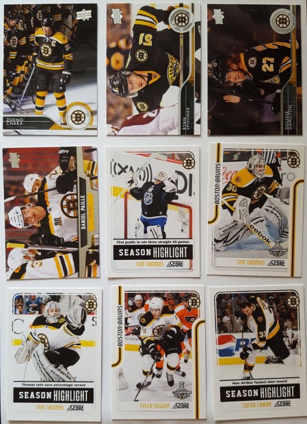 Boston Bruins NHL krtya Bourque, Paille, Sweeney, Thomas, stb