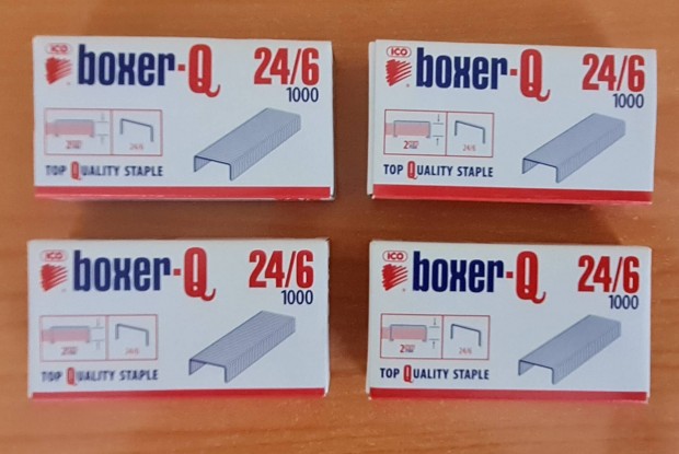 Boxer-Q tűzőkapocs (tűzőgép kapocs) csomag. Csomagár.