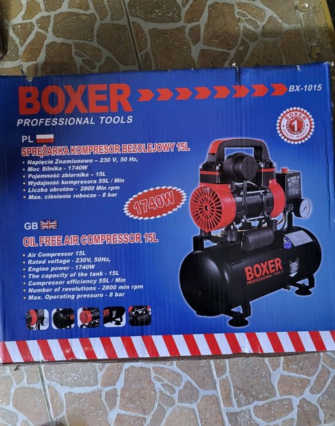 Boxer hordozhat olajmentes lgkompresszor kompresszor 1740W / 15L