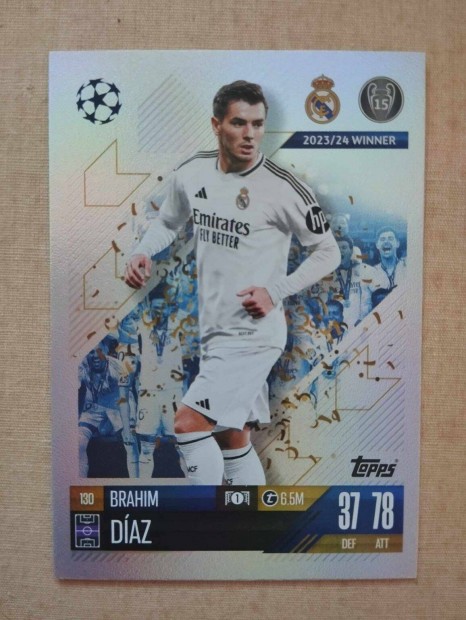 Brahim Diaz (Real Madrid) Match Attax Bajnokok Ligja 2024/25 krtya