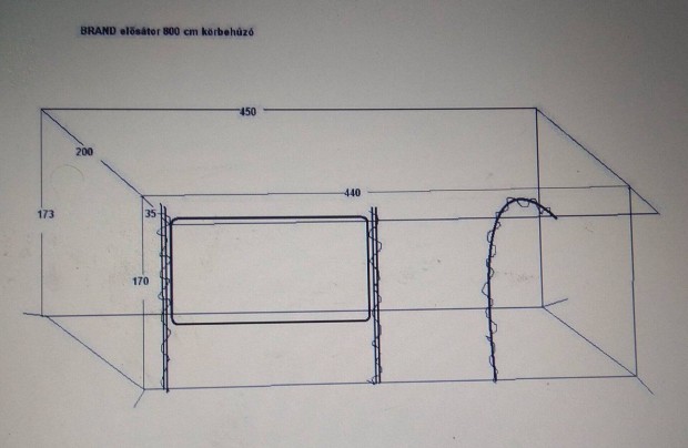 Brand elősátor kb 4,5 m lakókocsihoz Zöld színű régebbi darab,csővázza