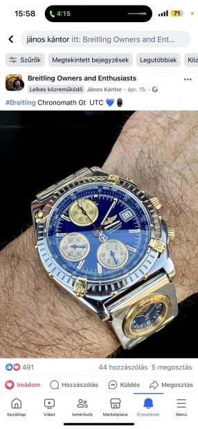 Breitling Chronomat Gt UTC Gold, Arany beszmts!