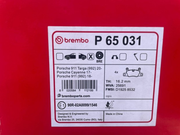 Brembo f�kbet�t Porsche t�pusokhoz h�ts� tengely P 65 031