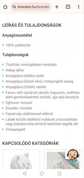 Brendon 74-es babakocsiba köthető bundazsák