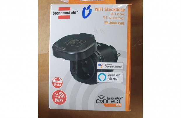 Brennenstuhl Connect WiFi aljzat WA 3000 XS02 Fekete IP44