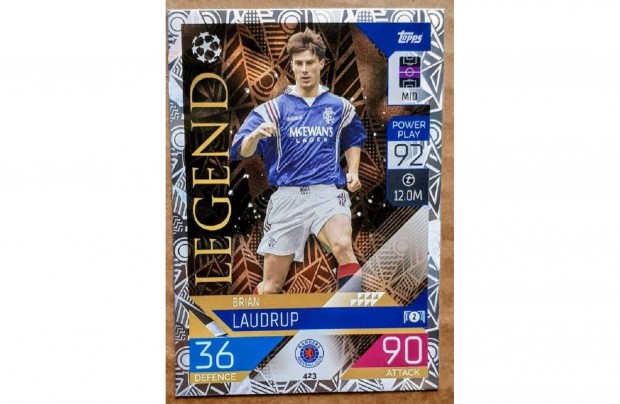 Brian Laudrup Glasgow Rangers Legend focis krtya Match Attax 2023