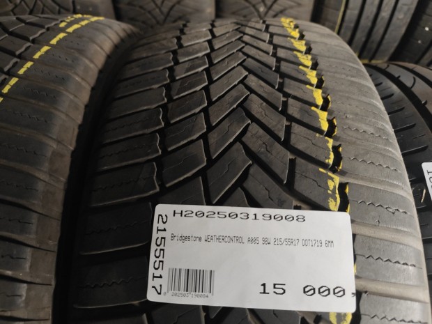 Bridgestone WEATHERCONTROL A005 98W 215/55R17 DOT1719 6MM HASZNÁLT 4