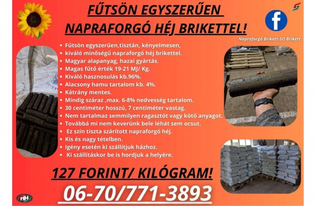 Brikett Ftsn Egyszeren! Napraforg Hj Brikett