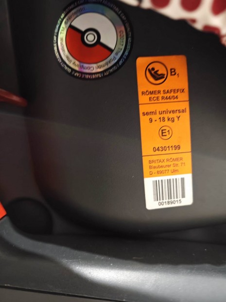 Britax Rmer Safefix Isofix ece r44/04