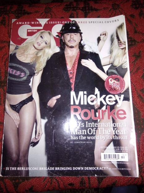 British GQ magazin 2009. oktberi szma elad (Mickey Rourke)!