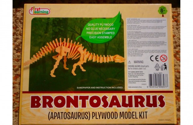 Brontosaurus/Triceratops 3D-s fa puzzle - j, bontatlan