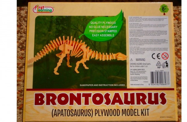 Brontosaurus/Triceratops 3D-s fa puzzle - j, bontatlan