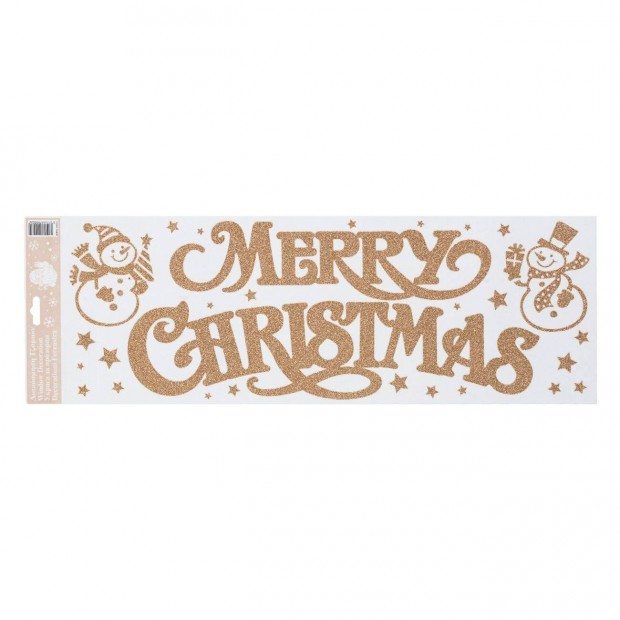 Bronz csillog matrica Merry Christmas 20x60cm