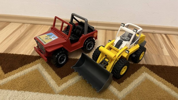 Bruder Jeep és Playmobil munkagép