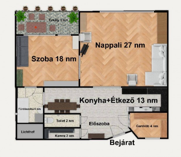 Budapest 13, Lportrdl / trsashzi laks / tgla / 2 szoba / 71 m