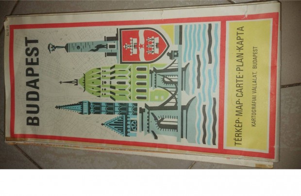 Budapest retro hajtogatós térkép 1978as 1900Ft Eger