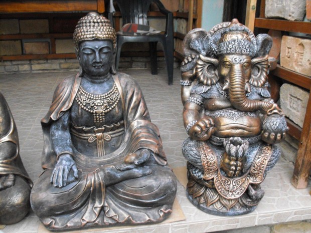 Buddha Gansa Kerti szobor Vecssen Fagyll mk Nem beton !