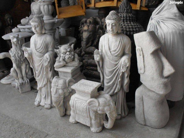 Buddha kerti kő szobor Japán kert Minőségi Fagyálló műkő Nem beton!