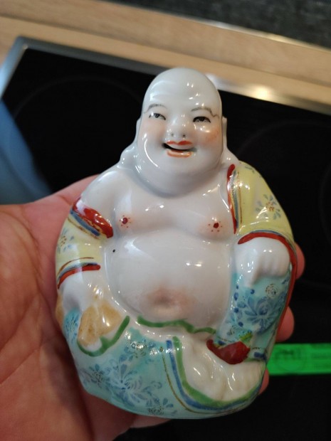 Buddha kzzel festett porceln szobor