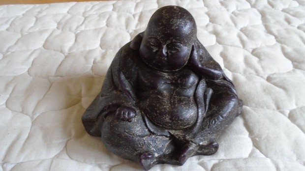 Buddha szobor - gyertya - csillogs barna szn - jszer llapot