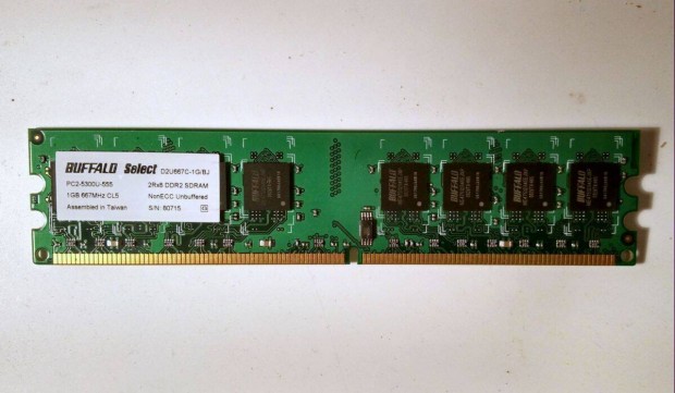 Buffalo DDR2 667MHz 1GB RAM (Ver.1) teszteletlen