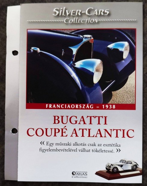 Bugatti Coup Atlantic ATLAS Silver Cars Collection, 1:43