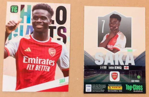 Bukayo Saka Arsenal Holo Giants focis kártya Panini Top Class 2024