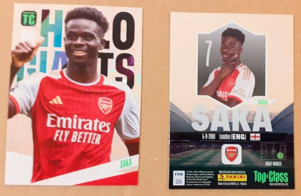 Bukayo Saka Arsenal Holo Giants focis krtya Panini Top Class 2024