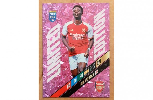 Bukayo Saka Arsenal Limited Edition focis krtya Panini FIFA 365: 2024